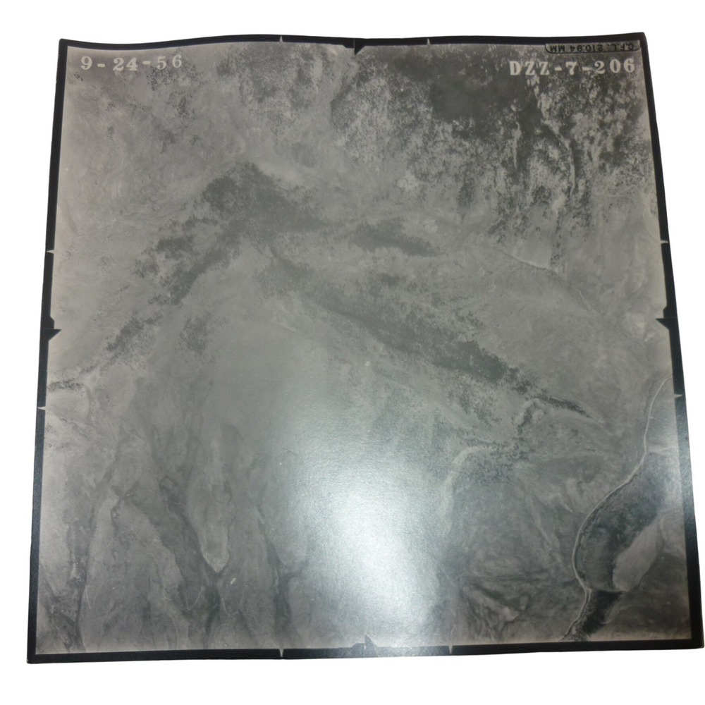 Vintage 1956 Aerial Survey Photograph DZZ-7-206 Topographic Mountain View 9x9